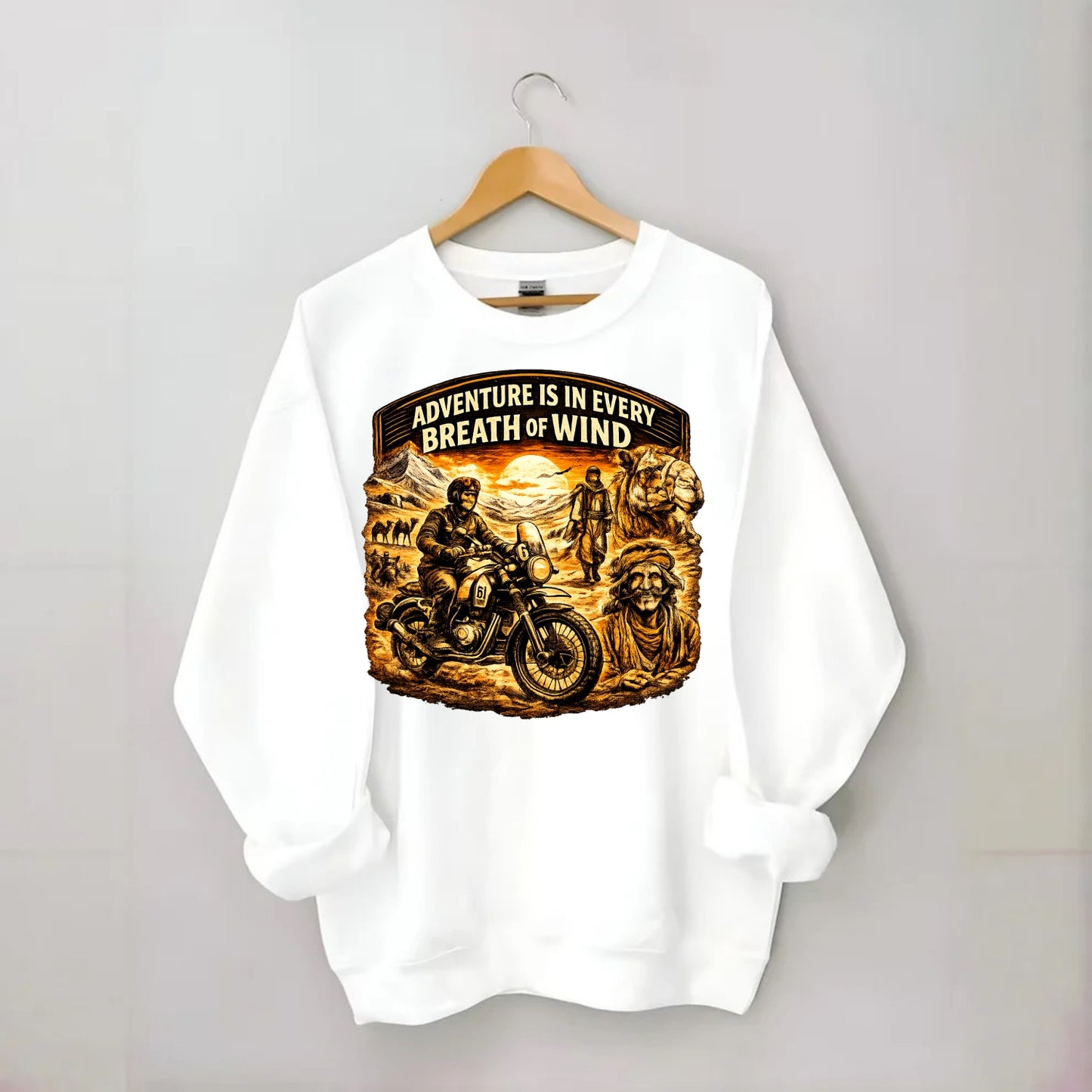 Adventure Vintage Rides - Crewneck Sweatshirt - white