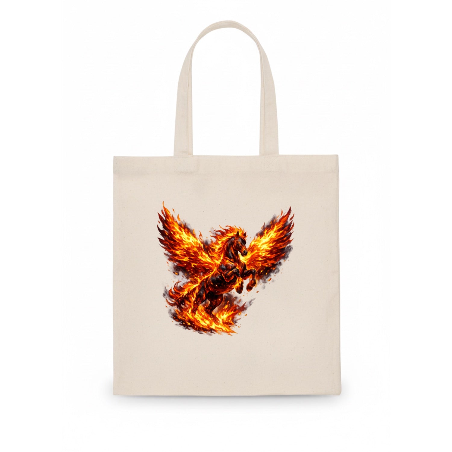 PHOENIX FIRE HORSE | Horse emerging from flames like phoenix | Rebirth transformation | - Tote Bag - white