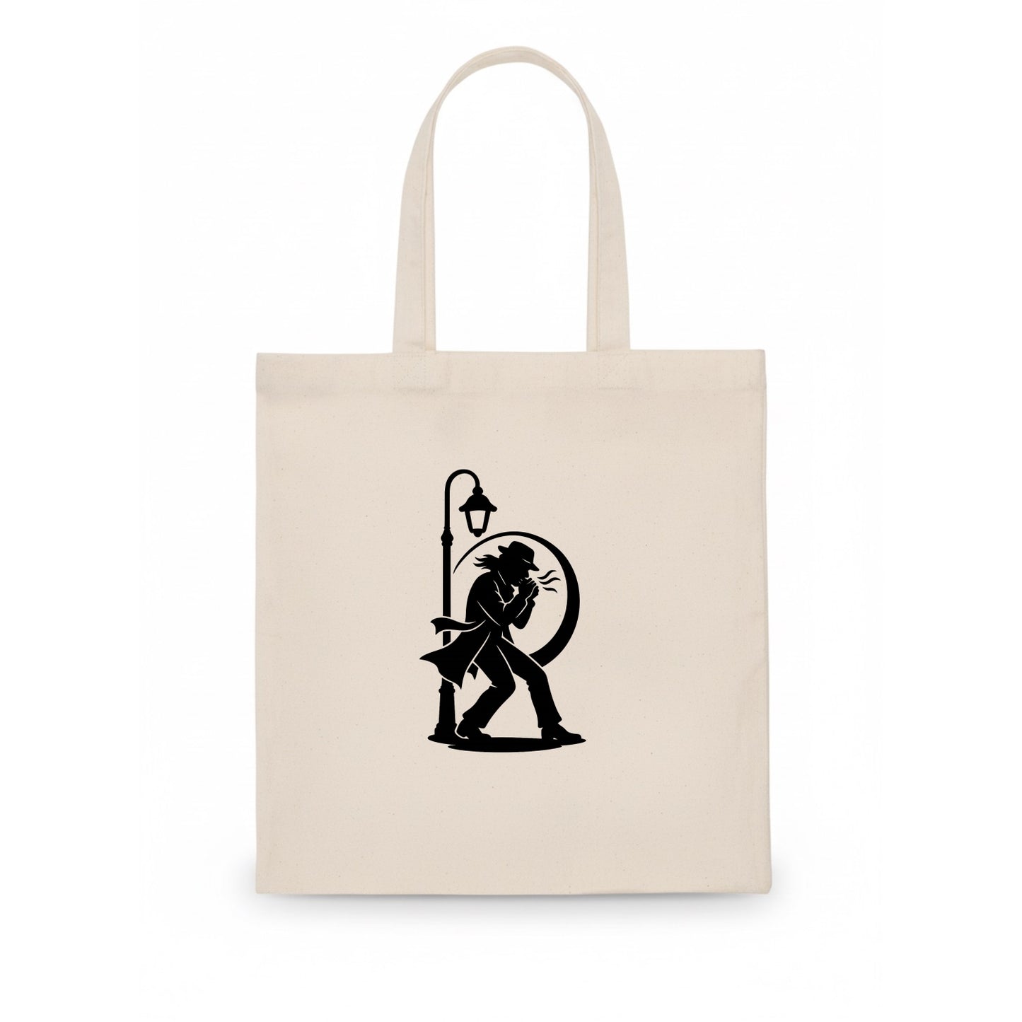 Blues harmonica player under streetlight - Tote Bag - white