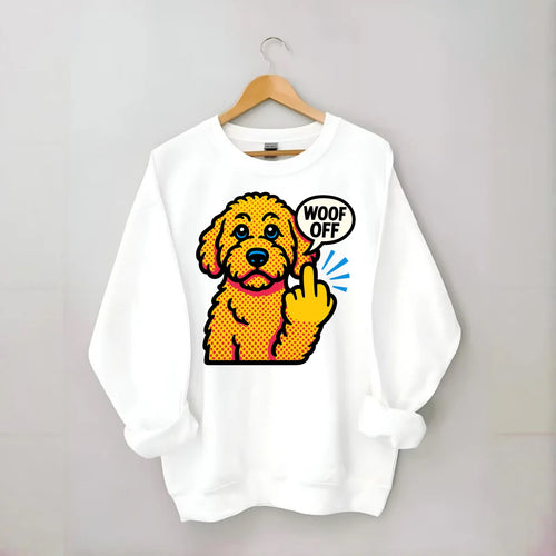 Goldendoodle with teddy bear face and curly golden coat, friendly paw - Crewneck Sweatshirt