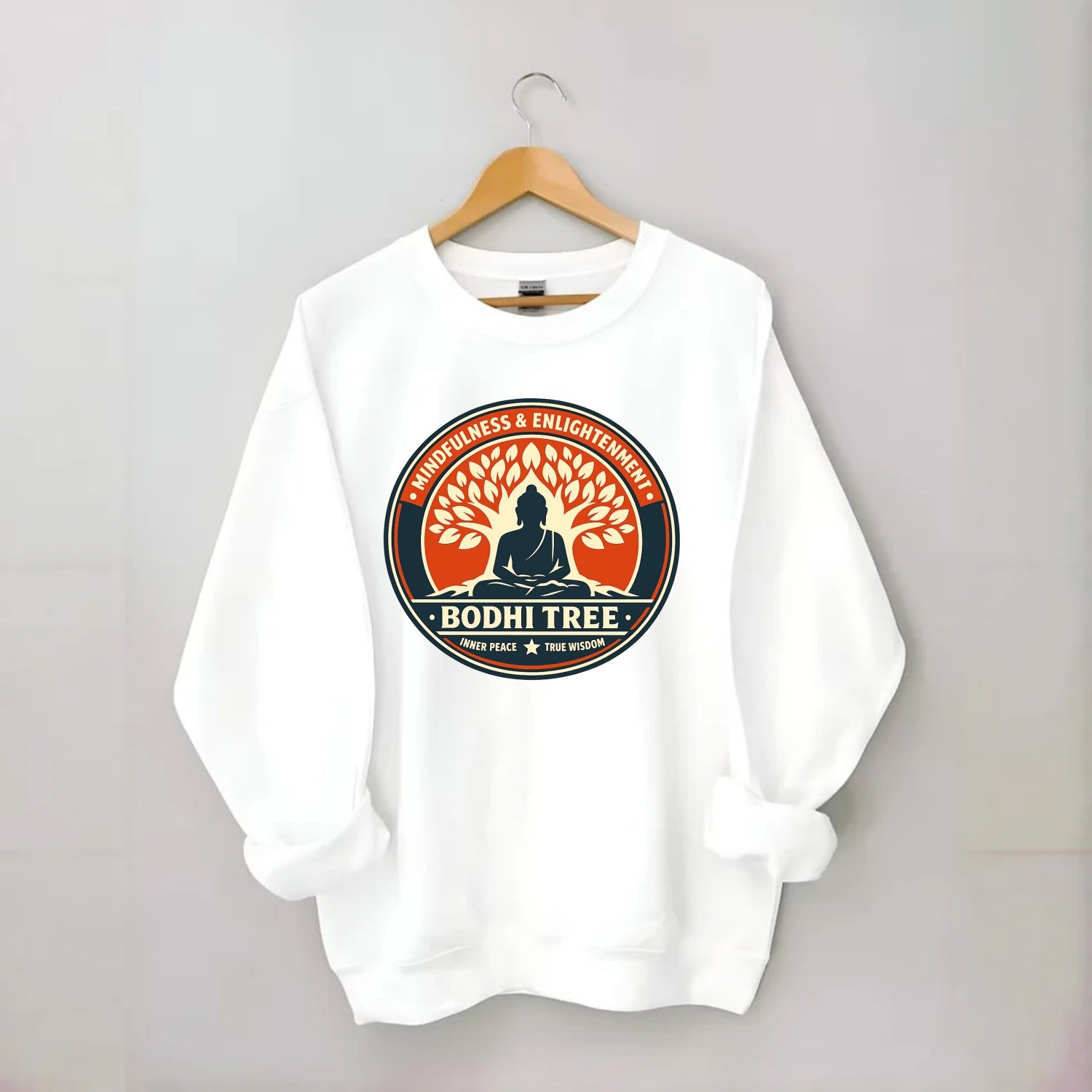 Zen Harmony Emblem - Crewneck Sweatshirt - white