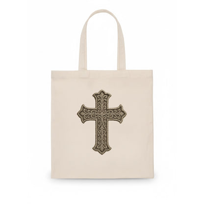 Filigree Cross  - Tote Bag - white