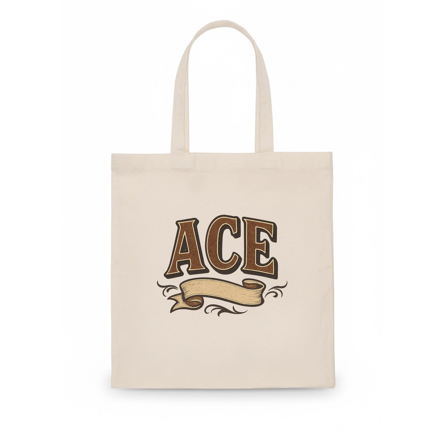 Bold typography design - "ACE" - expert, the best at something - Tote Bag - white