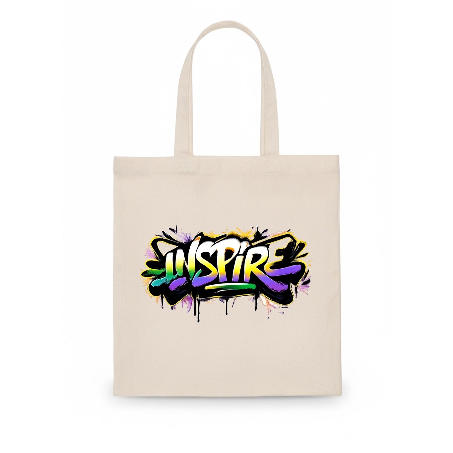 Bold typography design - "INSPIRE" - motivating others, being the spark - Tote Bag - white