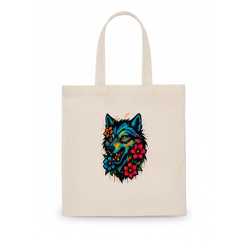 Floral Wolf Garden  - Tote Bag