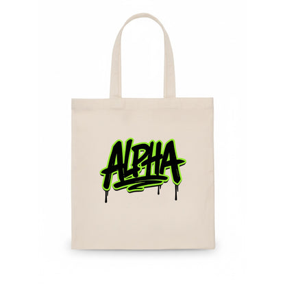 Bold typography design - "ALPHA" - leader of the pack - Tote Bag - white