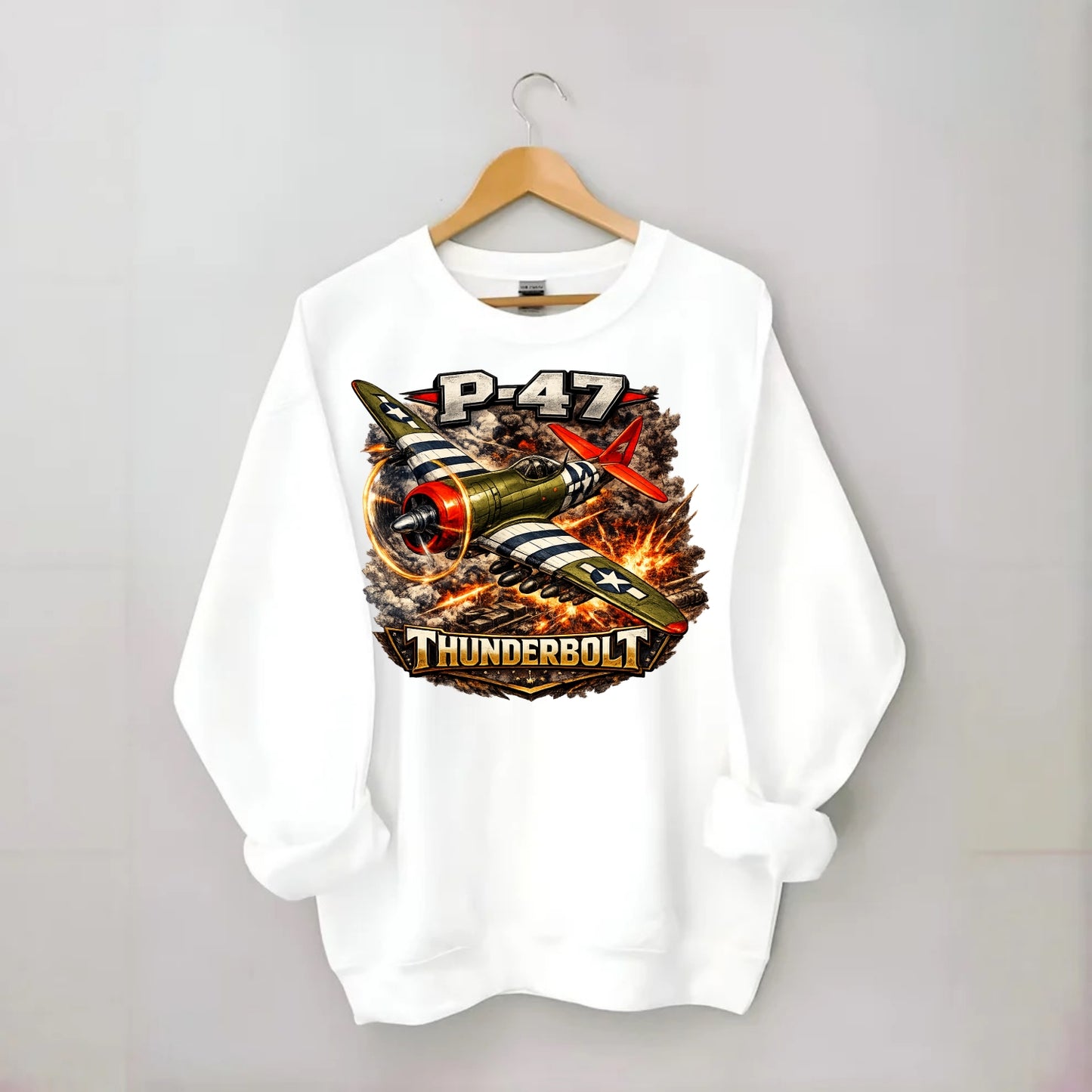 P 47 Thunderbolt - Crewneck Sweatshirt - white