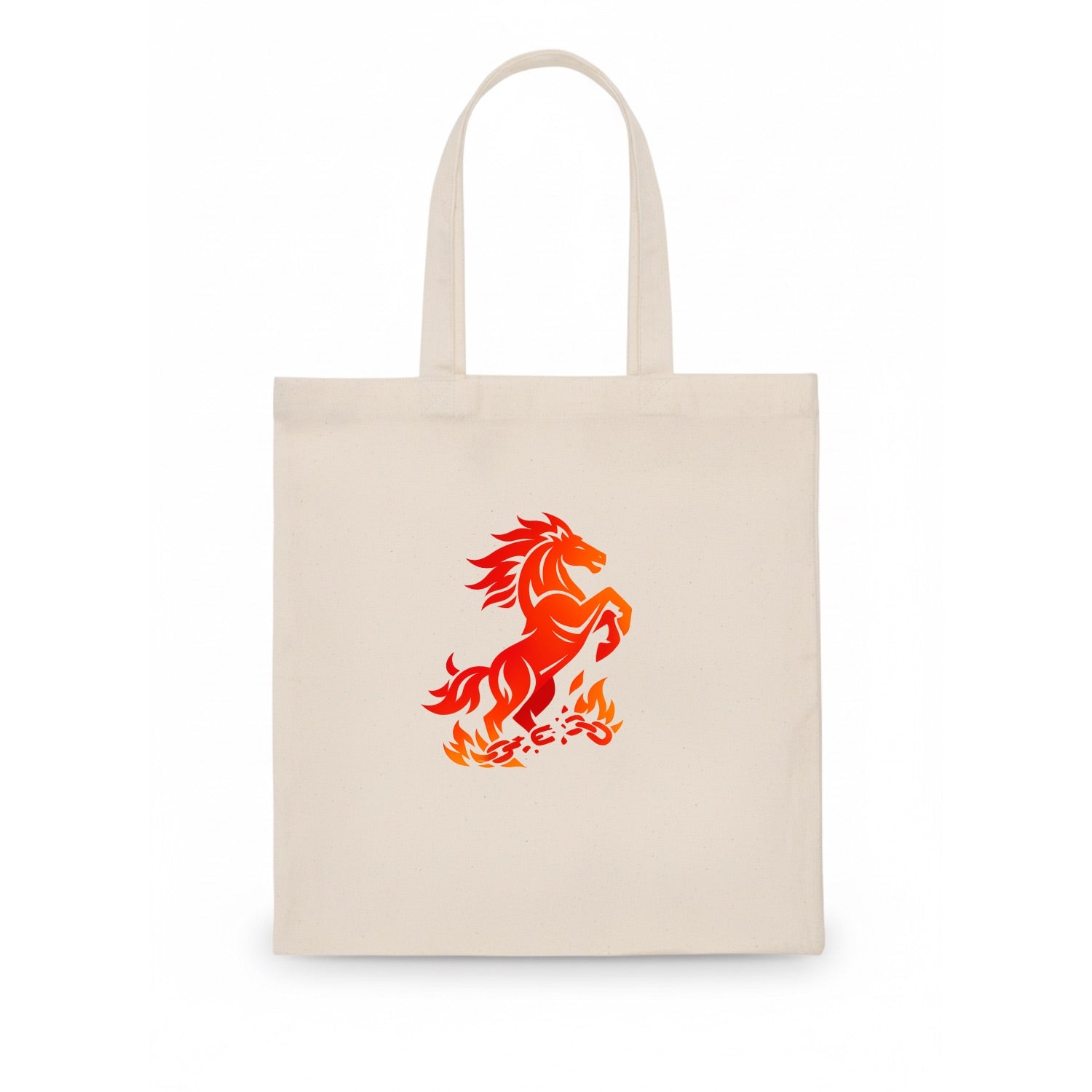 FREEDOM FLAMES | Wild horse breaking fire chains | Liberation | Barriers burned | - Tote Bag - white