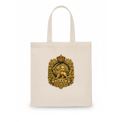 Iran Lion Sun Badge - Tote Bag - white