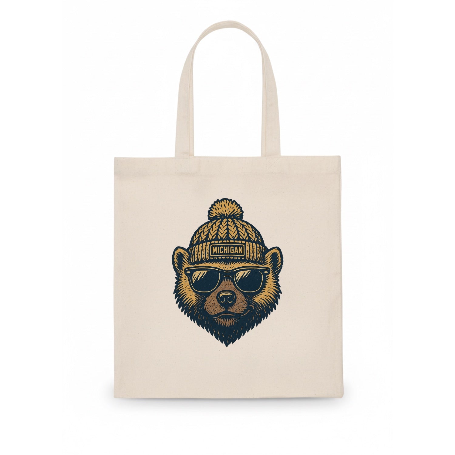 Ann Arbor Wolverine wearing Michigan bea - Tote Bag - white