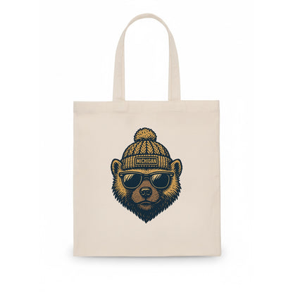Ann Arbor Wolverine wearing Michigan bea - Tote Bag - white
