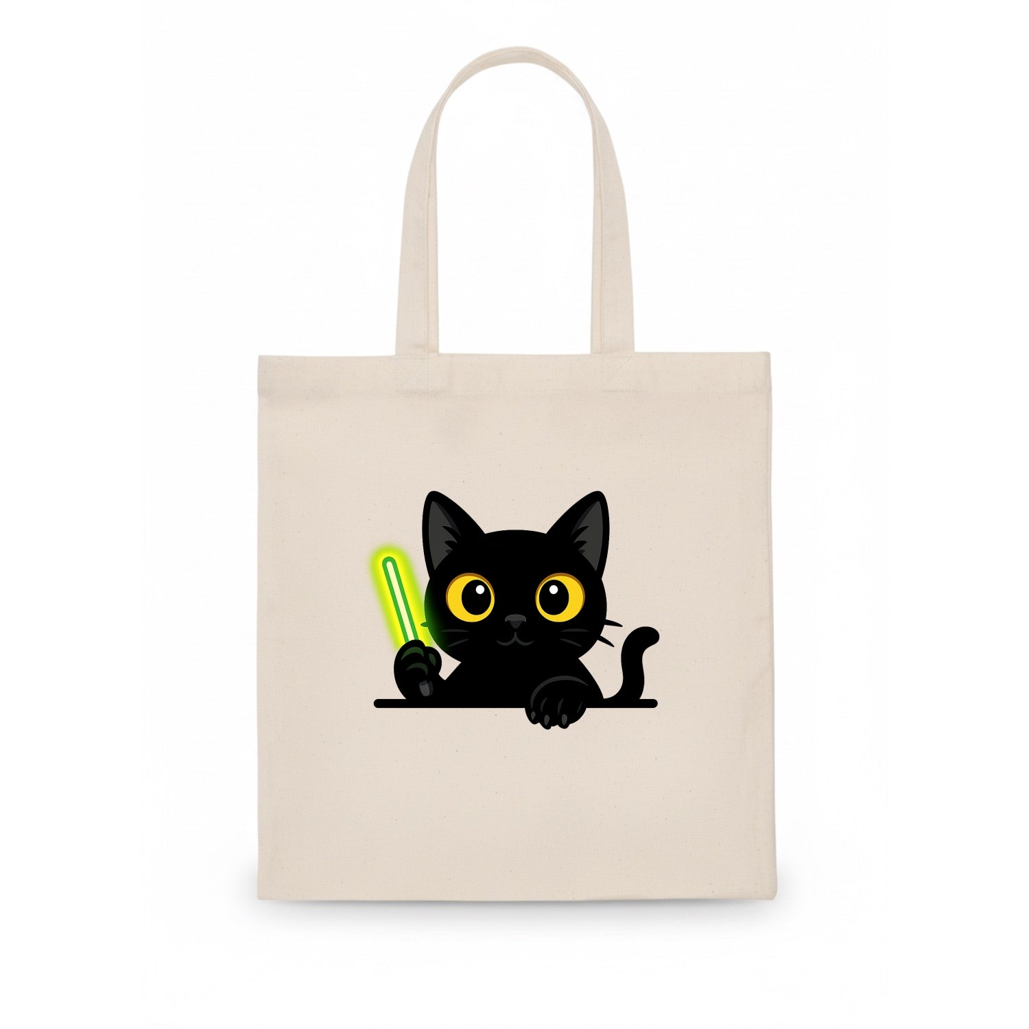 Midnight the black cat fist bumping the viewer with right paw extended. - Tote Bag - white