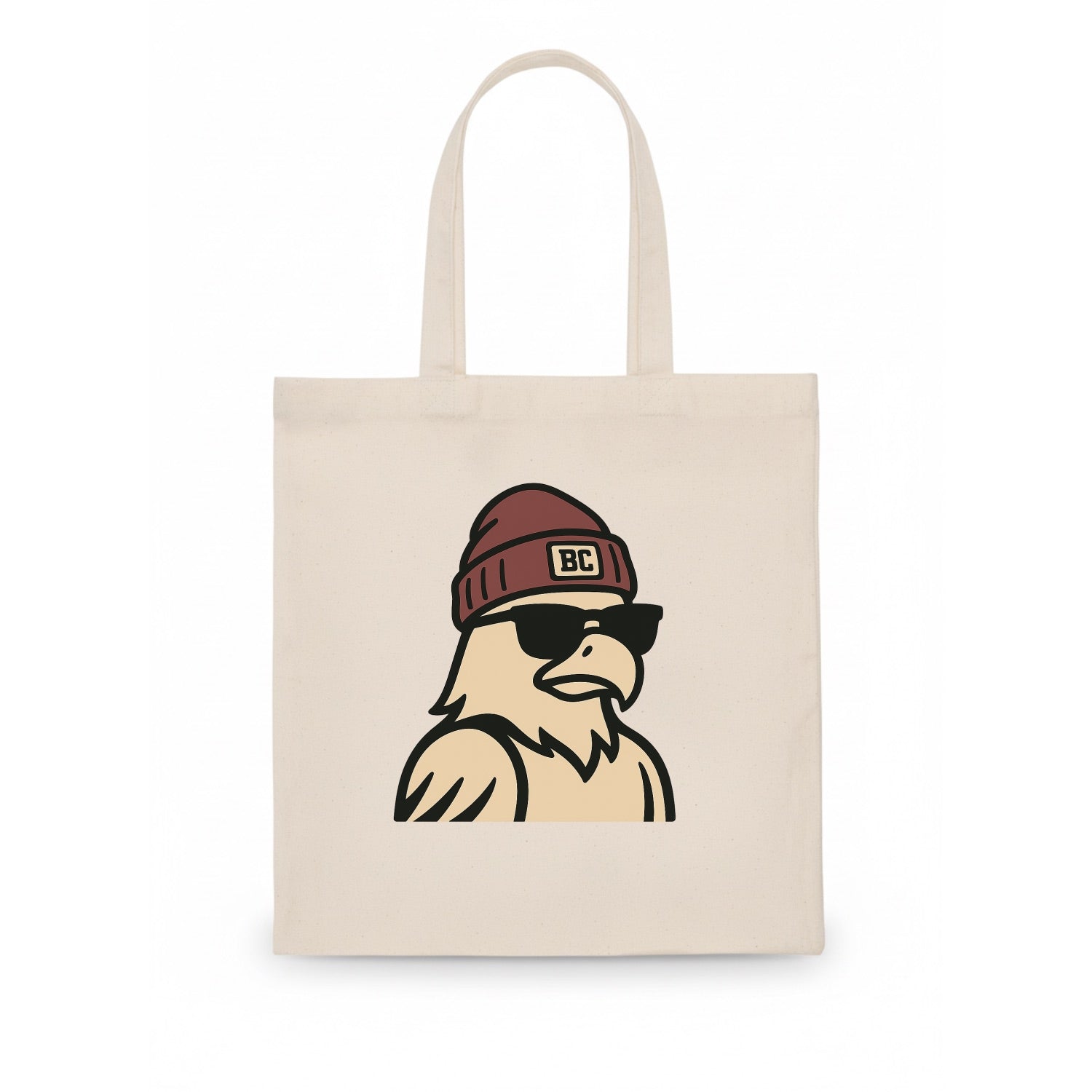 Chestnut Hill Eagle wearing Boston College beanie with BC patch - Tote Bag - white