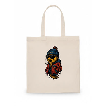 Tulsa Hurricane wearing Tulsa beanie with TU patch - Tote Bag - white