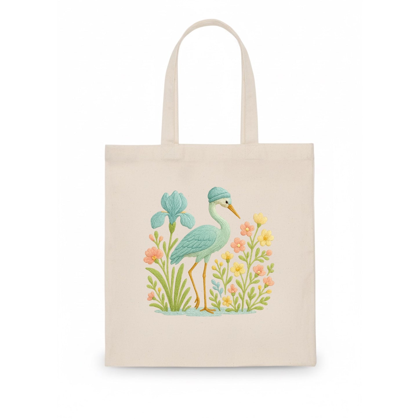 Mint Crane - Tote Bag - white