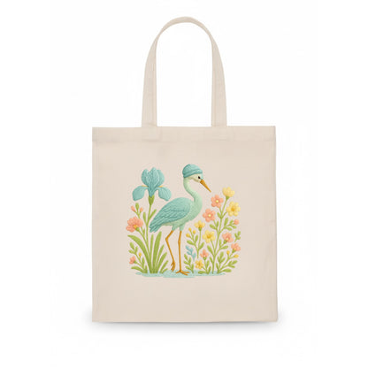 Mint Crane - Tote Bag - white