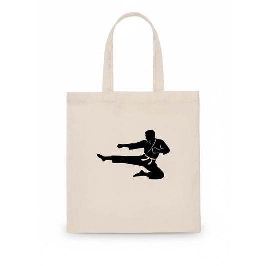 Martial artist flying kick - Tote Bag - white