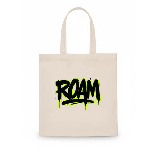 Bold typography design - ROAM - wander freely, no destination needed - Tote Bag