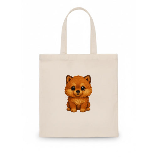 Baby Pomeranian Puppy - fluffy orange ball, fox face, tiny body, bright eyes, - Tote Bag