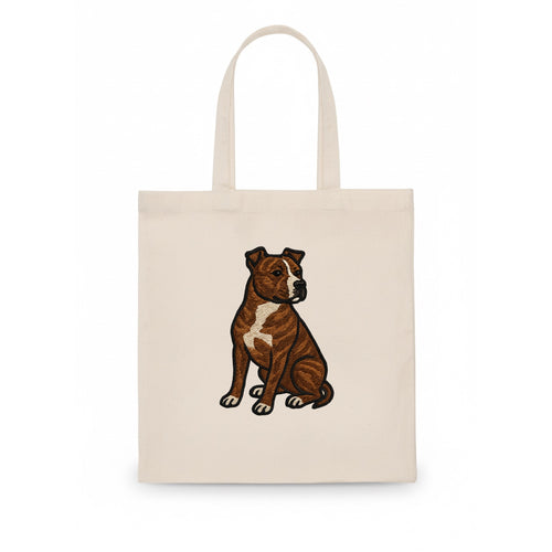 American Staffordshire Terrier - Brindle embroidered pose - Tote Bag