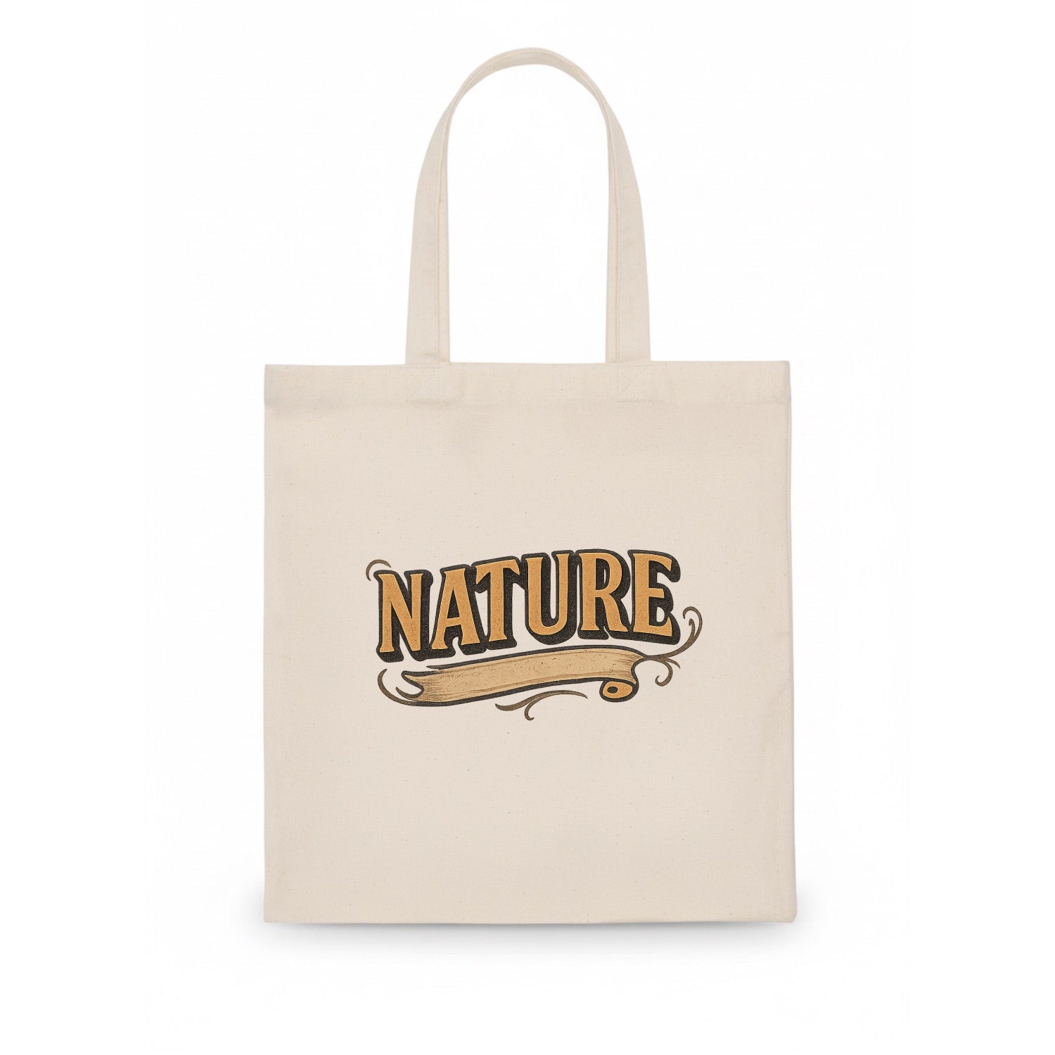 Bold typography design - "NATURE" - natural world, organic - Tote Bag - white