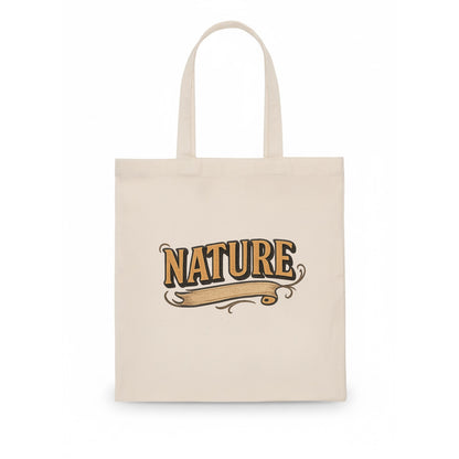 Bold typography design - "NATURE" - natural world, organic - Tote Bag - white