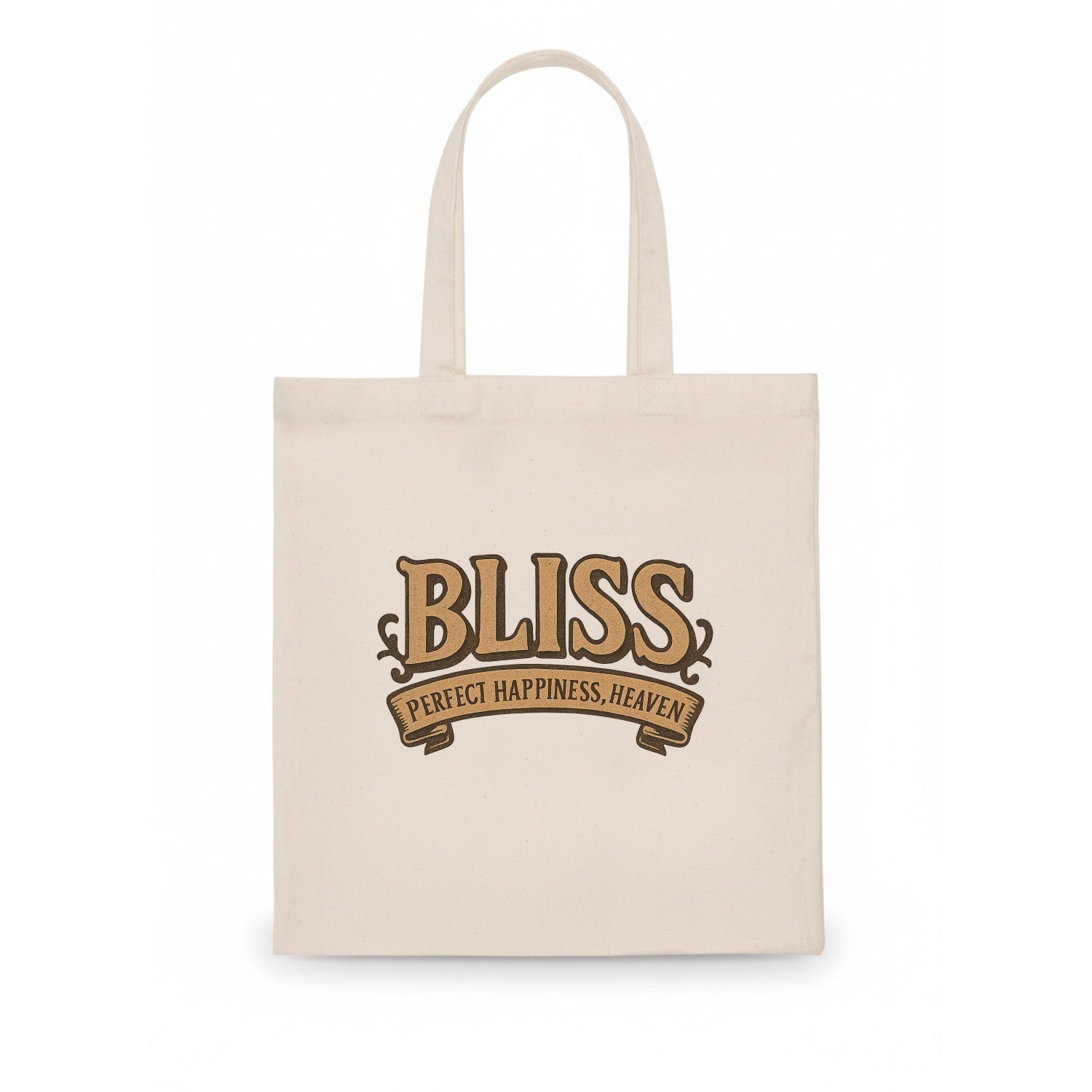 Bold typography design - "BLISS" - perfect happiness, heaven - Tote Bag - white