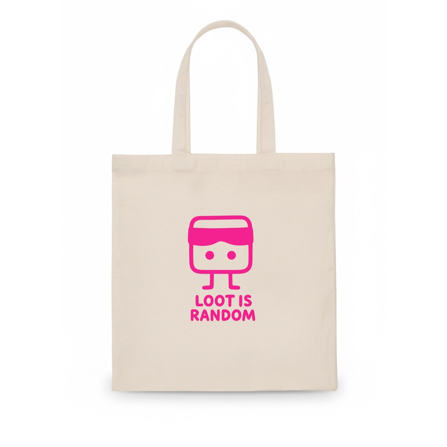 LOOT IS RANDOM | Dice wearing blindfold - Tote Bag - white