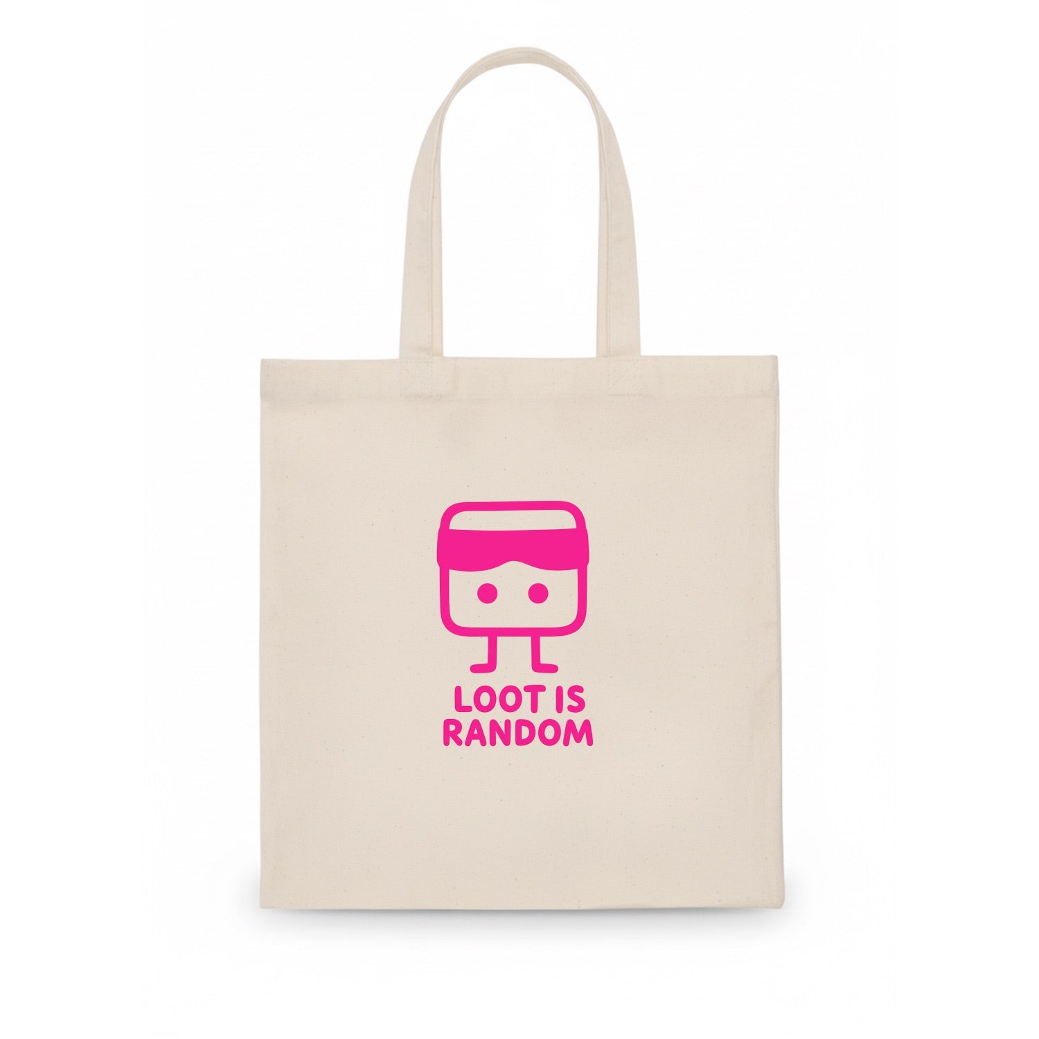 LOOT IS RANDOM | Dice wearing blindfold - Tote Bag - white