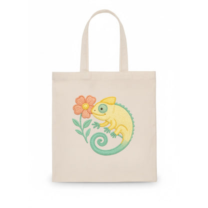 Yellow Chameleon - Tote Bag - white