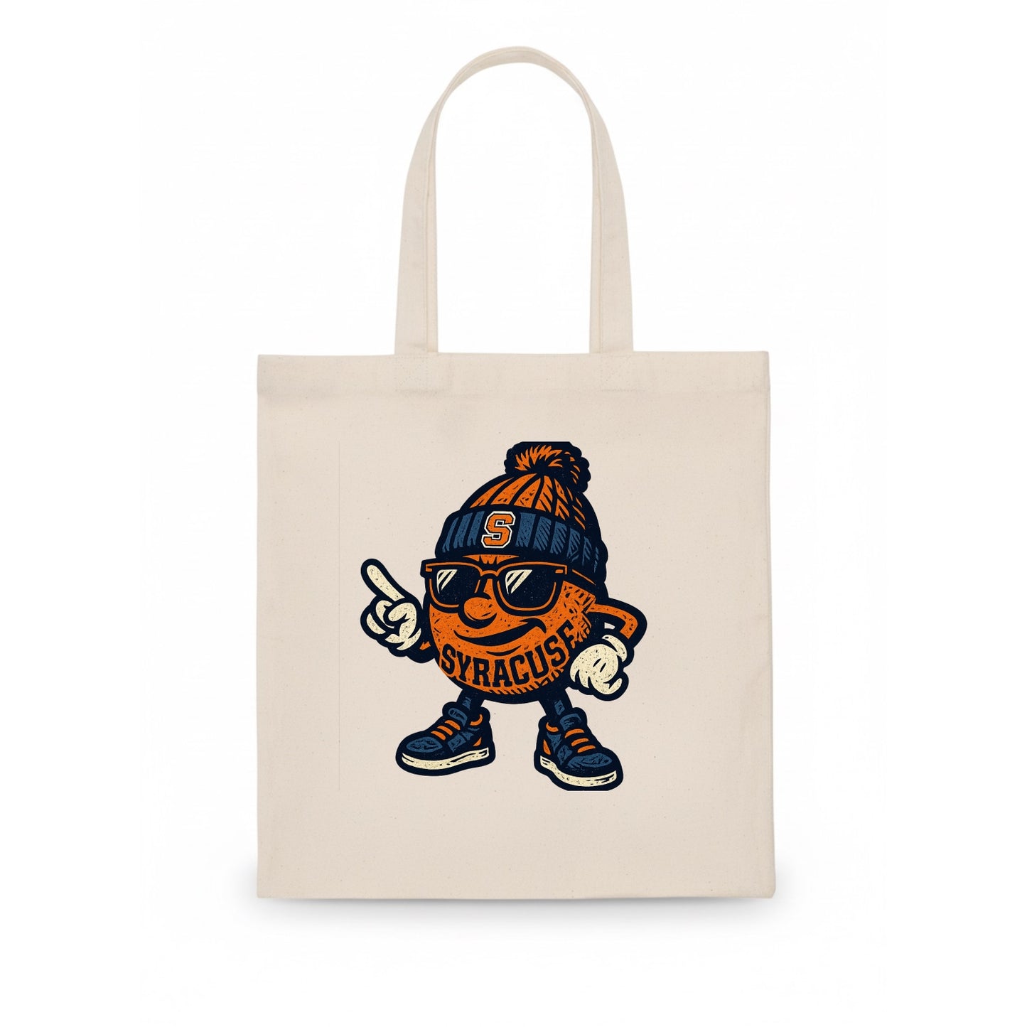 Syracuse Orange wearing Syracuse beanie with S patch - Tote Bag - white