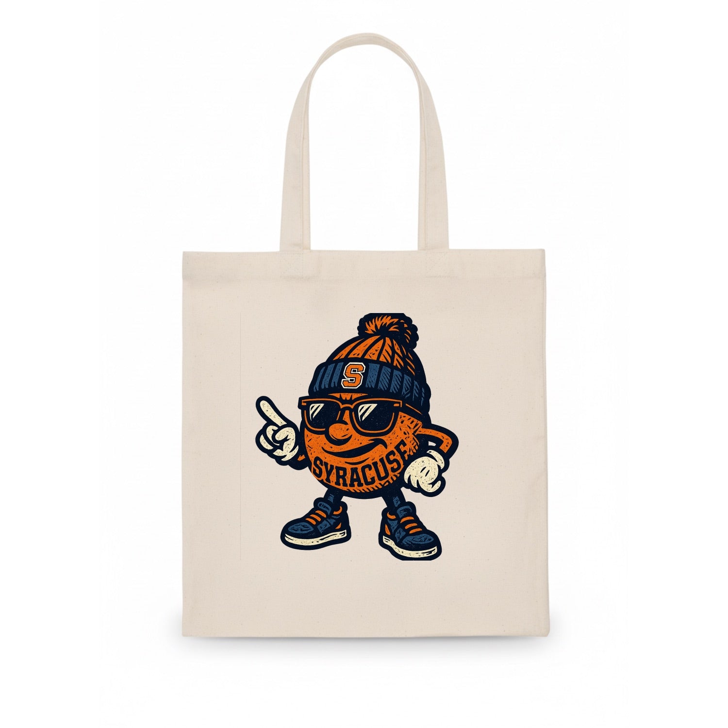Syracuse Orange wearing Syracuse beanie with S patch - Tote Bag - white
