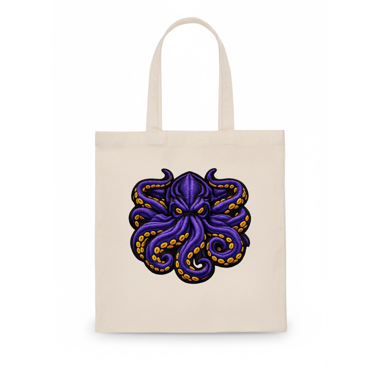 KRAKEN TENTACLES - sea monster in purple and black , deep sea - Tote Bag - white