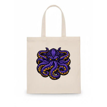 KRAKEN TENTACLES - sea monster in purple and black , deep sea - Tote Bag - white