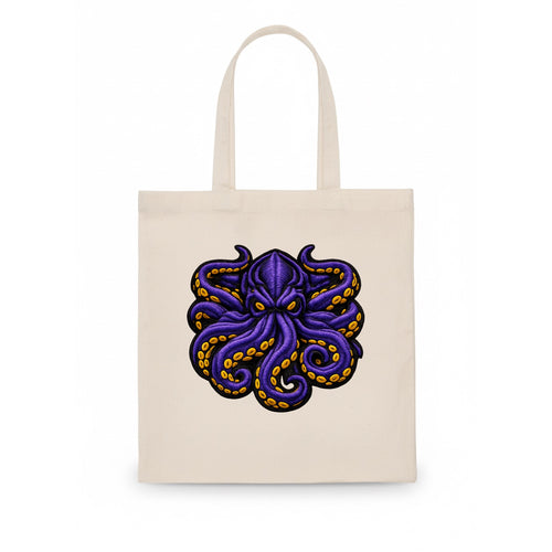 KRAKEN TENTACLES - sea monster in purple and black , deep sea - Tote Bag
