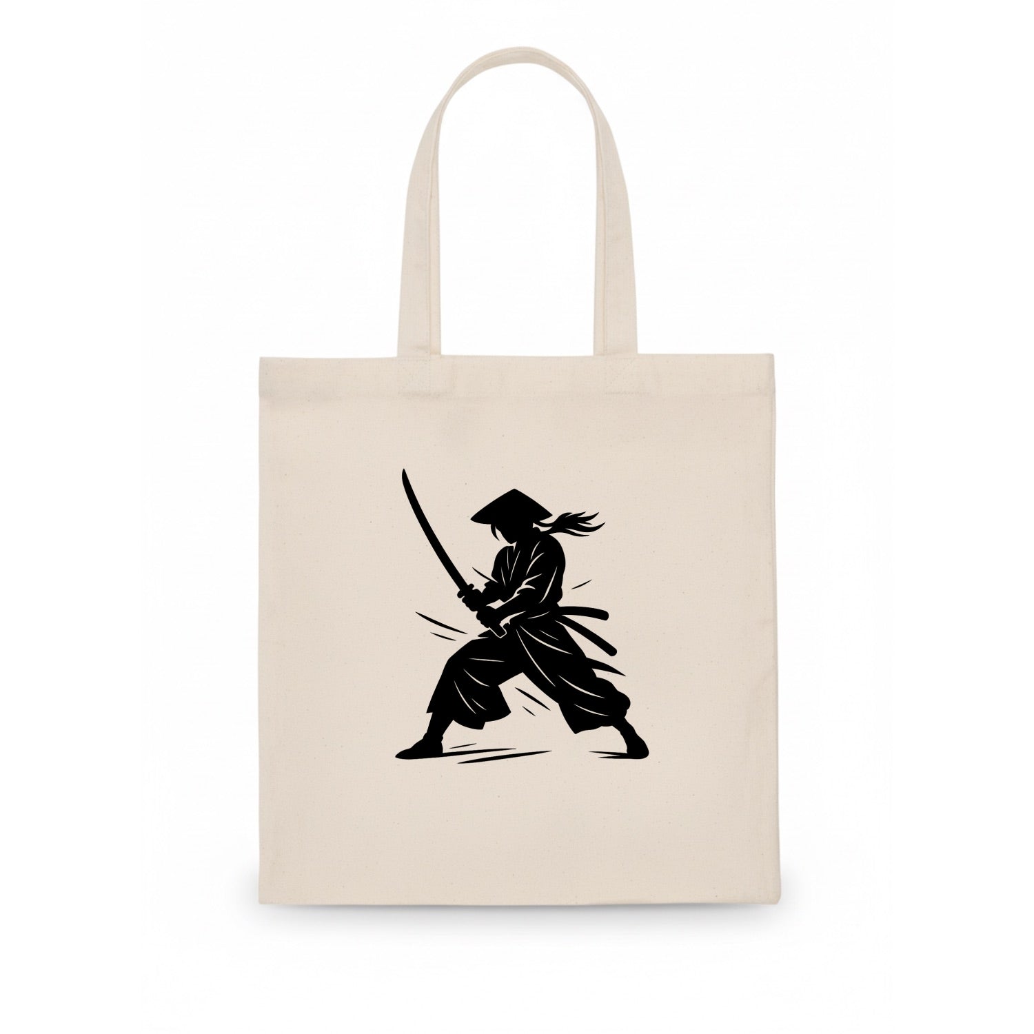 Samurai in battle-ready stance - Tote Bag - white
