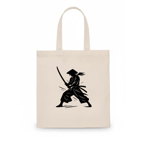 Samurai in battle-ready stance - Tote Bag
