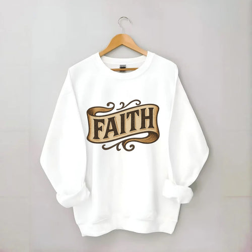Bold typography design - FAITH - trust in the unseen, spiritual strength - Crewneck Sweatshirt