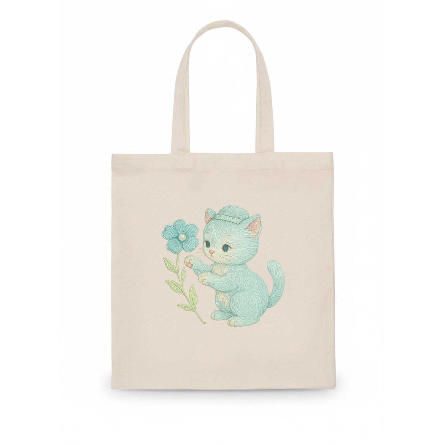 Aqua Kitten - Tote Bag - white