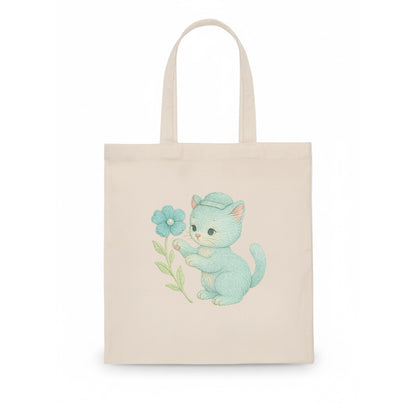 Aqua Kitten - Tote Bag - white