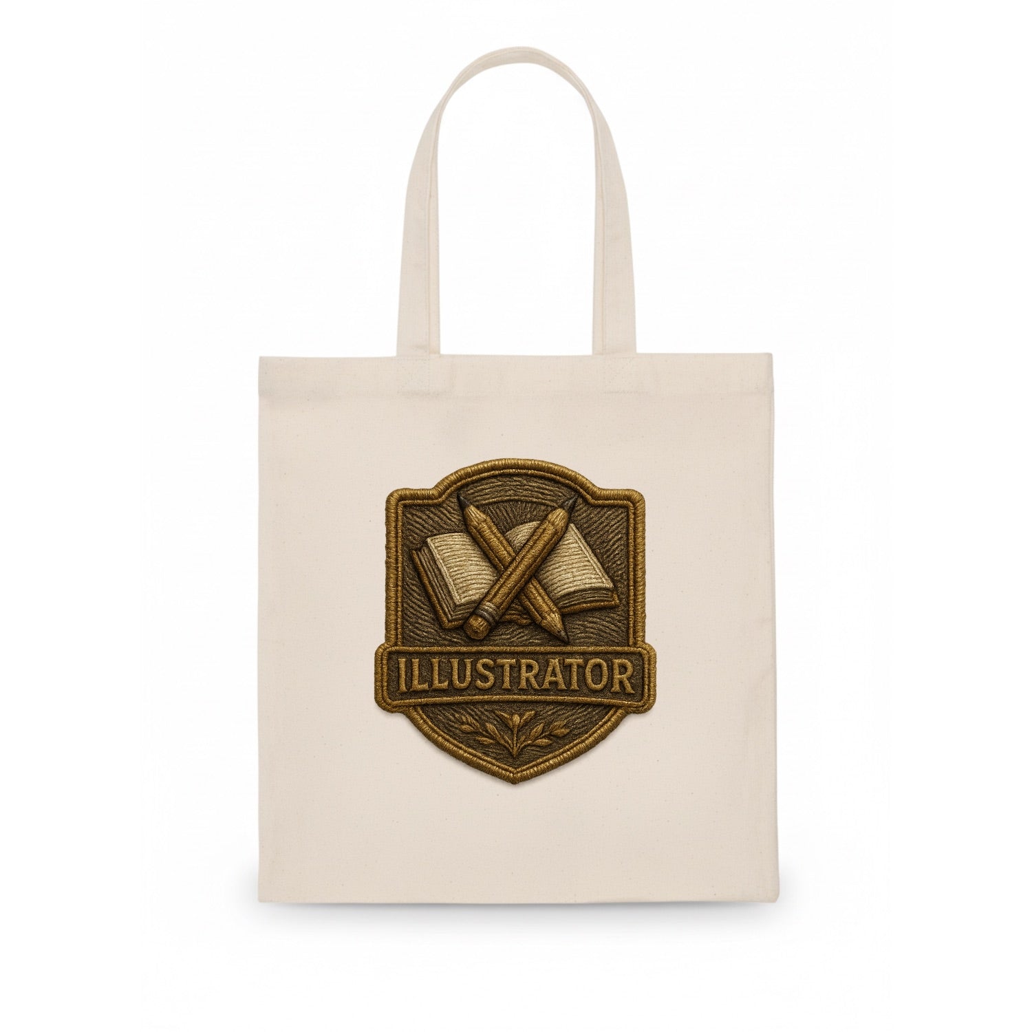 Pencils and sketchbook - illustrator badge - Tote Bag - white