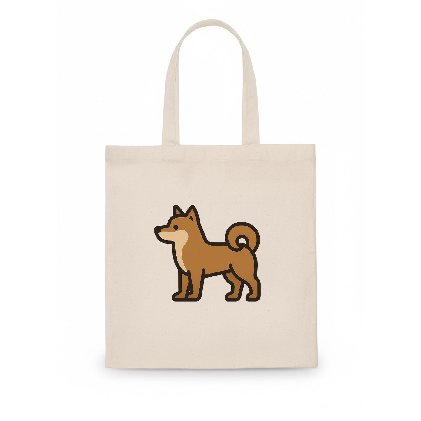 Shiba Inu - Red sesame flat side profile - Tote Bag - white