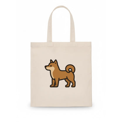 Shiba Inu - Red sesame flat side profile - Tote Bag - white