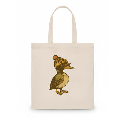 Sault Ste Marie Loon wearing Sault beani - Tote Bag - white