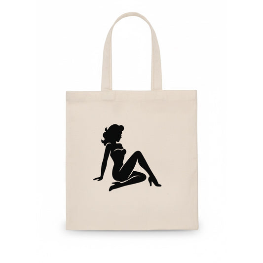 Pin-up girl classic pose - Tote Bag - white