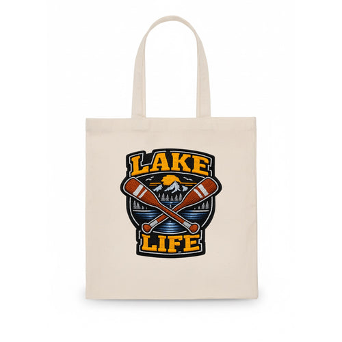 CANOE PADDLE - wooden paddle crossed in brown and cream , lake life - Tote Bag