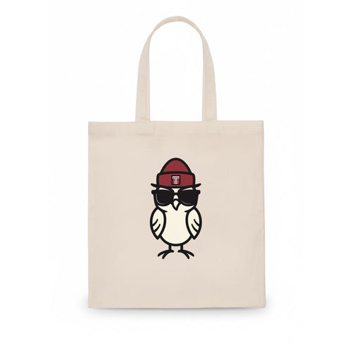 Philadelphia Owl wearing Temple beanie with T patch - Tote Bag
