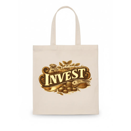 Bold typography design - INVEST - growing money, smart decisions - Tote Bag