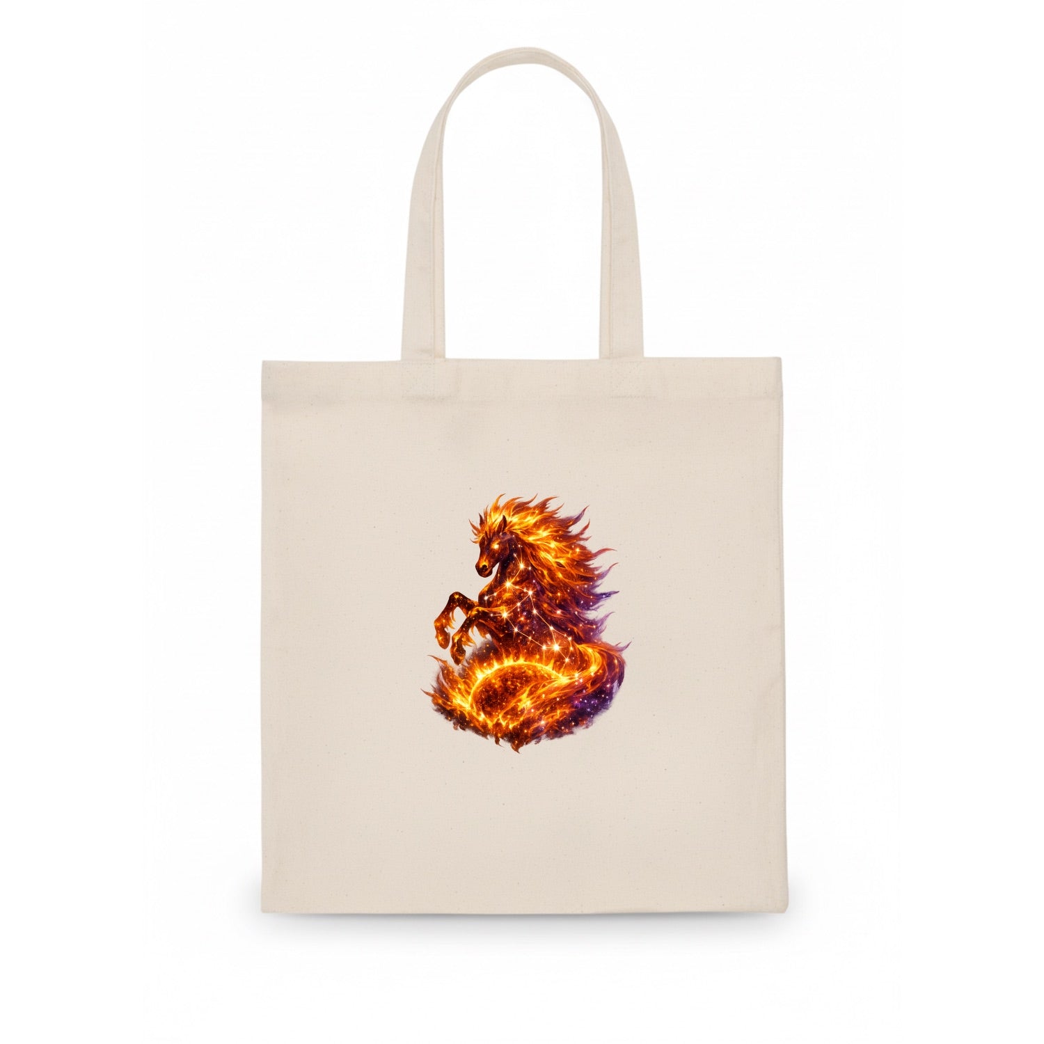 SOLAR FLARE | Horse emerging from the sun | Solar corona mane | Star power | Cosmic fire - Tote Bag - white