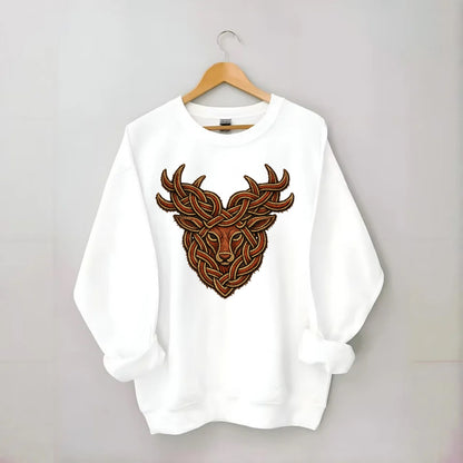 Stag Knot - Crewneck Sweatshirt - white